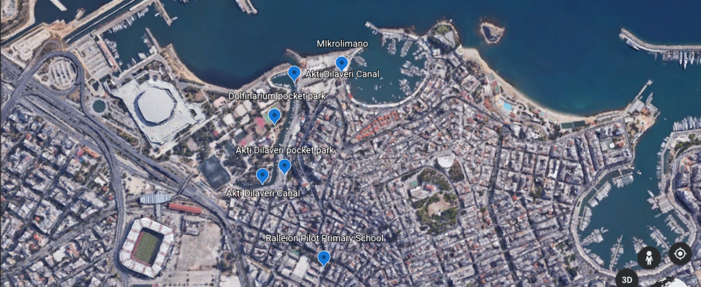 Piraeus map 2D mikrolimano + Dilaveri + Ralleion